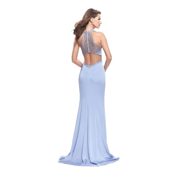 Gigi by La Femme Cloud-Blue Gown 26069 - Picture 2 of 5